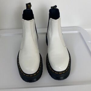 Doc Martins white Chelsea platform boots